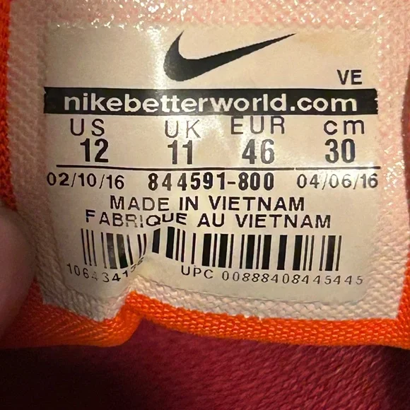 Nike Lunarstelos Men's 12 Running Shoes Sneakers Crimson Red 844591-800 - Picture 9 of 9